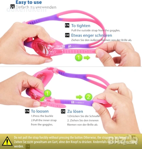 Плувни очила за деца – Anti-Fog, UV защита, снимка 5 - Водни спортове - 53256326