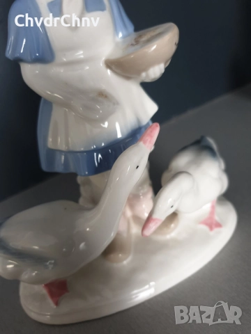 GDR статуетки 19-22см/ГДР Графентал стара немска порцеланова фигура-композиция/момиче с гъски-патки, снимка 13 - Статуетки - 52495990