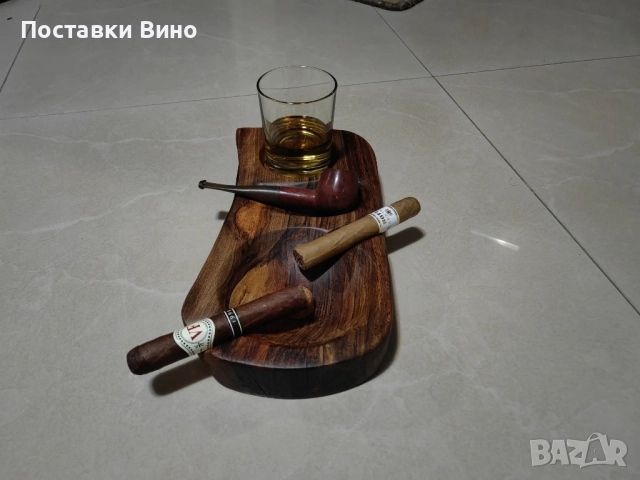 Пепелник за пури и лула с място за чаша, снимка 4 - Декорация за дома - 52605972