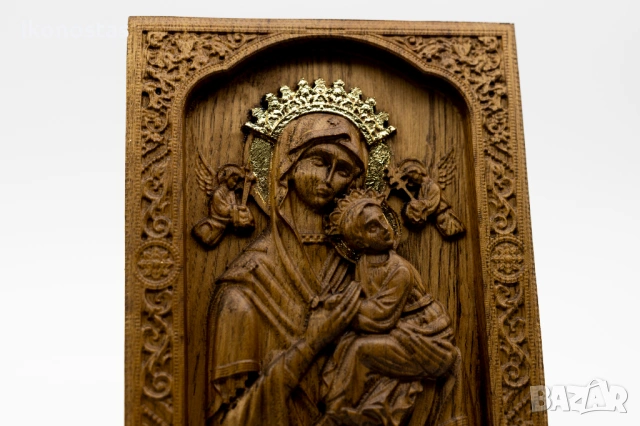 Релефна икона на Пресветата Майка Богородица с Младенеца, снимка 5 - Икони - 53223473