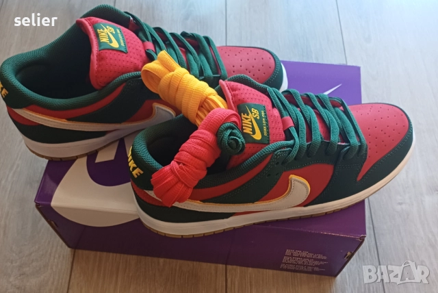 NIKE SB DUNK LOW PRO PRM -оригинални мъжки маратонки Нови,с кутията + два чифта нови връзки(жълти и , снимка 6 - Маратонки - 52822906