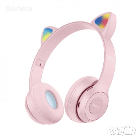 Светещи безжични bluetooth слушалки котешки уши 