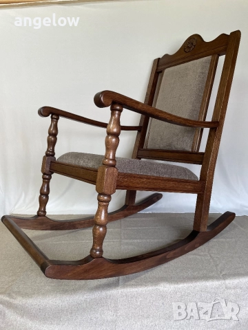 Люлеещ се стол от масив, снимка 7 - Столове - 52506198