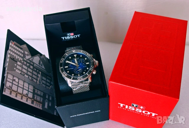  ЧИСТО НОВ TISSOT SEASTAR 1000 CHRONOGRAPH T120.417.11.041.02 часовник кутия 100% оригинал справка S, снимка 5 - Мъжки - 53735579