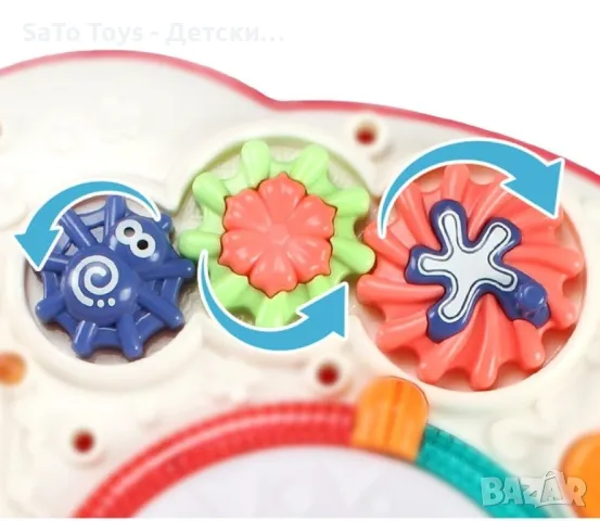 Интерактивна бебешка, музикална масичка с игри. Възраст: 1-3 години ЧЕРВЕНА, снимка 4 - Музикални играчки - 49897957