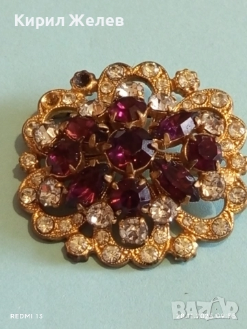 Кристална брошка с червени и бели кристали АМЕТИСТ Чешки кристал 46255, снимка 5 - Други - 52570000