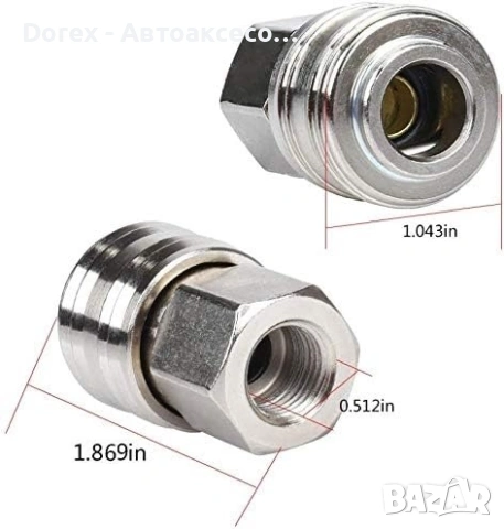 Комплект 20 части пневматични накрайници 1/4” бърза връзка, снимка 5 - Аксесоари и консумативи - 53901243