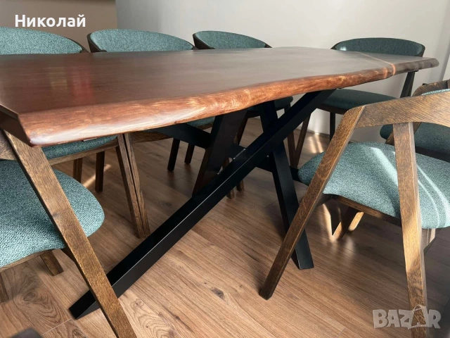Трапезна маса масив и желязо , снимка 12 - Маси - 53541765