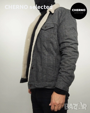 Дънково яке с топла подплата LEVI’S Sherpa Trucker Denim Jacket – Размер  L – Ново с етикети, снимка 8 - Якета - 52829901