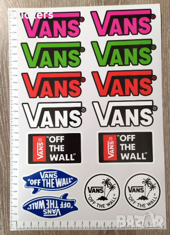 Стикери VANS ВАНС лист А4 - 14 бр общо Sticker, снимка 1 - Аксесоари и консумативи - 45053763