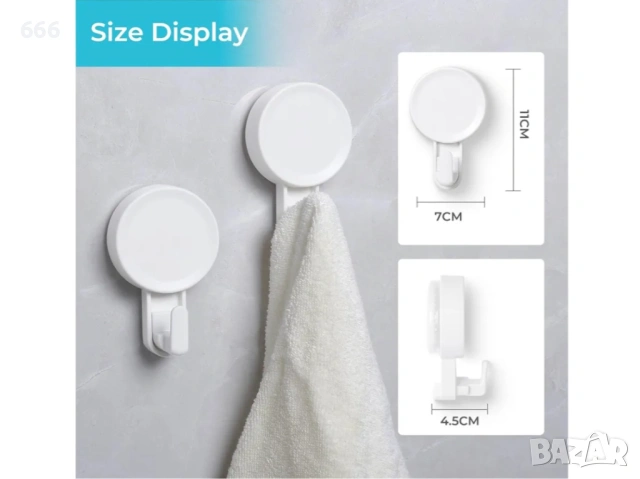 6 броя Мощни Вакуумни Вендузни Куки, снимка 5 - Други стоки за дома - 54183218