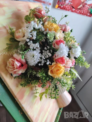 Флорално пано с 3Д цветя, снимка 5 - Декорация за дома - 51056414