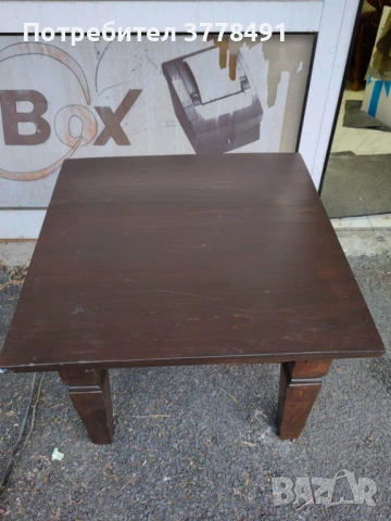 Старинна масивна дървена кафе маса, снимка 2 - Маси - 53938274