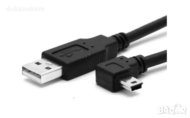 НОВ! USB 2.0 към Mini USB-B 5Pin Data кабел 3м ъглов 90 градуса, снимка 5 - Кабели и адаптери - 47195805