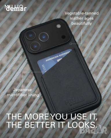 Кожен калъф-портфейл Mujjo - за iPhone 17 Pro - MagSafe - черен, снимка 6 - Калъфи, кейсове - 52962650