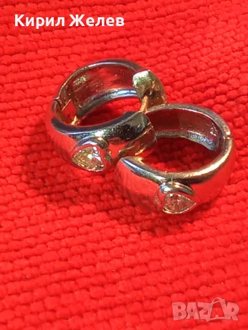 ШАРМАНТНИ СРЕБЪРНИ ОБЕЦИ СРЕБРО 925 с БЯЛА ПОЗЛАТА и СЪРЦЕВИДНИ ФАСЕТИРАНИ ЦИРКОНИ 47480, снимка 10 - Обеци - 49510752