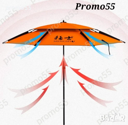 Плажен чадър с чупещо рамо, УВ защита, тризъбец, 220см., снимка 4 - Къмпинг мебели - 50585712