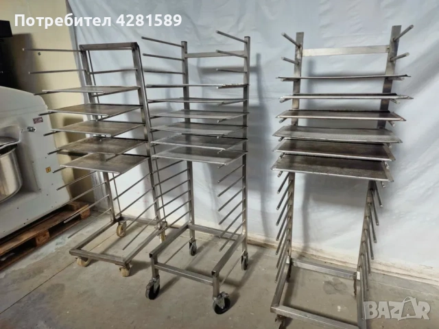 Универсални немски колички-стойка за тави с размери 60/40см и 60/80см, снимка 11 - Други машини и части - 53655029