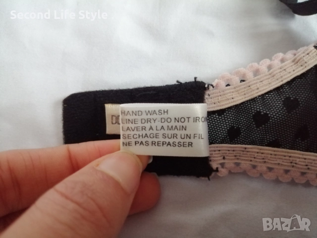 70DD прозрачен черен сутиен на сърчица CHANGE , снимка 17 - Бельо - 52899792