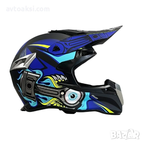 Каска Крос Мотор/Скутер/Бъги/Вело/АТВ три цвята, снимка 5 - Аксесоари и консумативи - 51891812