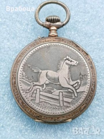 Сребърен джобен часовник, снимка 3 - Антикварни и старинни предмети - 45384160