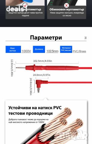 ANENG AN8205C Цифров мултицет с LCD подсветка Син цвят, снимка 7 - Други инструменти - 46595679