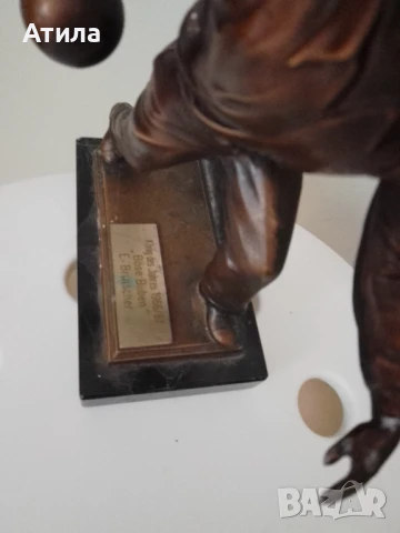 скулптура "боулинг" метал ,мрамор19/17 см, снимка 7 - Други - 51399810