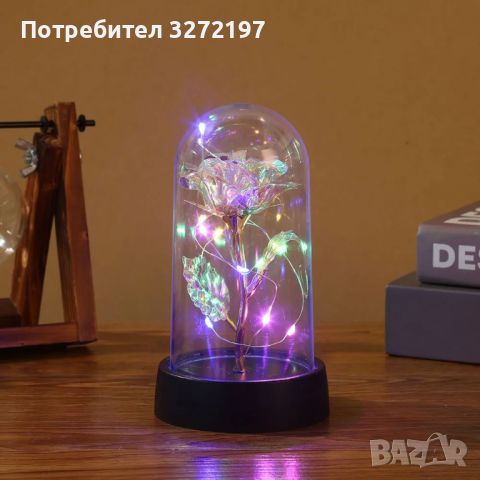 LED галактична вечна роза Eternal Beauty Rose с приказни светлини, снимка 3 - Настолни лампи - 46240703