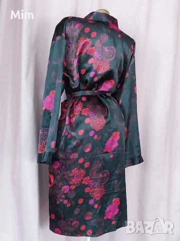 L/XL Черен сатенен халат и черна сатенена нощница , снимка 7 - Нощници - 54048376