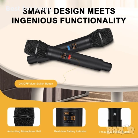 MELONARE 4-канална безжична микрофонна система, снимка 6 - Микрофони - 50723694