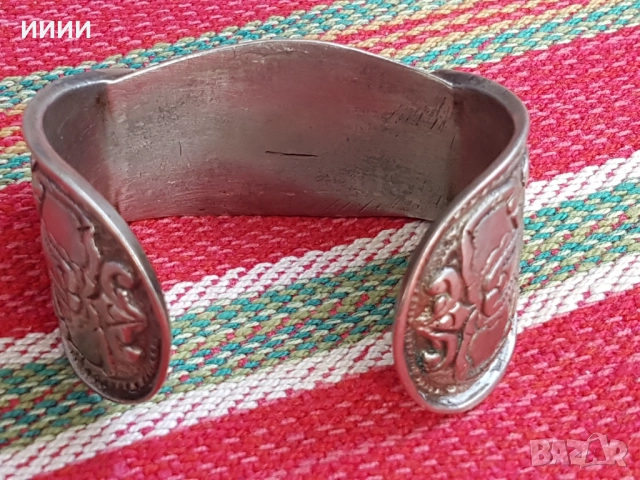 Сребърна гривна рогатка , снимка 4 - Антикварни и старинни предмети - 52109007