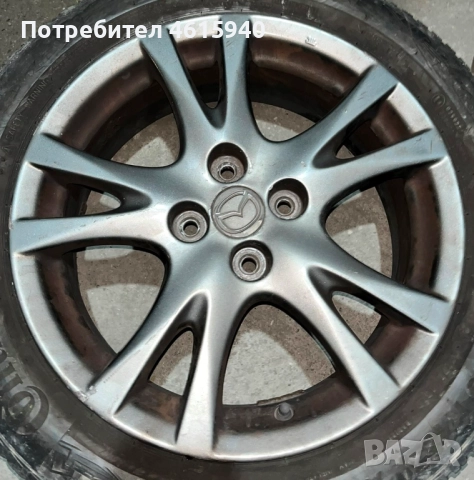 4х100мм MAZDA МАЗДА 4бр оригинални алуминиеви джанти 16" J6.5" ET50+4брвсесезонни гуми 195/55/16, снимка 4 - Гуми и джанти - 52655897