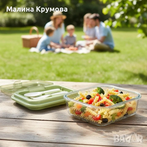 Кутия за обяд Cheffinger с 3 отделения, с включени вилица и лъжица – практично решение за храна навс, снимка 2 - Кутии за храна - 53174802