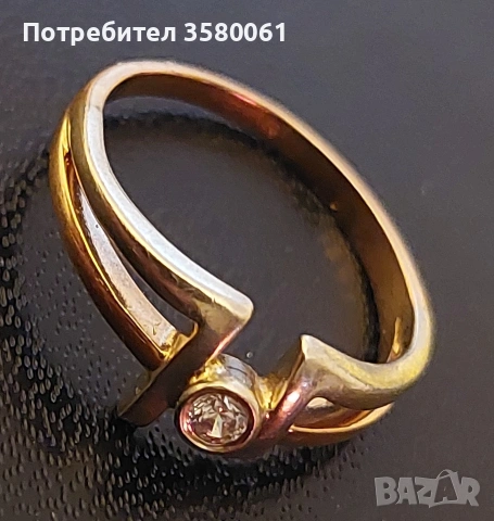 Руски златен пръстен с камък 