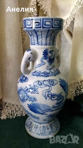 Ваза с дръжки слонски хобот, снимка 2 - Вази - 51273815