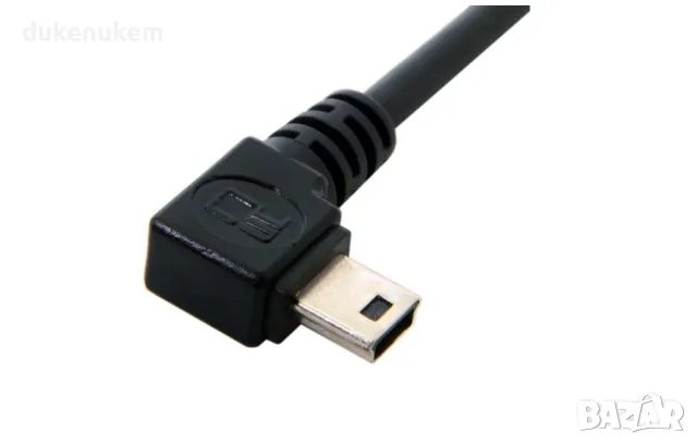 НОВ! USB 2.0 към Mini USB-B 5Pin Data кабел 3м ъглов 90 градуса, снимка 8 - Кабели и адаптери - 47195805