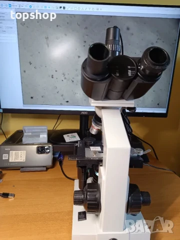 ТЕСТВАН ПРОФЕСИОНАЛЕН тринокулярен микроскоп с увеличение 40X-5000X, лабораторен клас..., снимка 16 - Медицинска апаратура - 50577200
