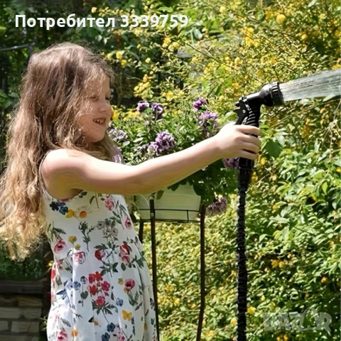 Гъвкав разтеглив градински маркуч 30м – Пълен комплект с пистолет (7 функции) и конектори, снимка 8 - Напояване - 53433780