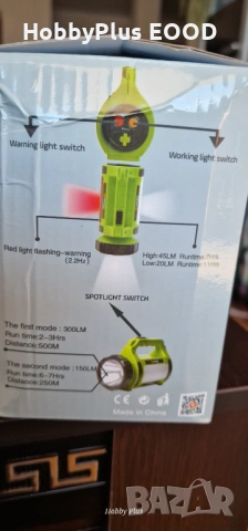 Фенер / Прожектор с вградена Li-ion батерия, снимка 10 - Къмпинг осветление - 53304933