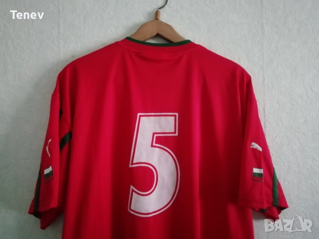 България #5 Георги Марков мачов гостуващ червен оригинален екип 2000/2001 Puma тениска фланелка, снимка 4 - Футбол - 52970866