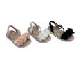 Олекотени детски сандали за момиче от 25 до 30 номер цвят бял, черен и розов , снимка 1 - Детски сандали и чехли - 45334599