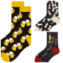 Мъжки чорапи със забавен модел от 5 чифта, 3цвята 