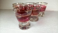 Много красив комплект чаши, калиево стъкло, червени, златни кантове, ръчна гравюра, 6 бр, снимка 5