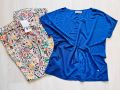Нов цветен прекрасен панталон Zara & топ Mos Mosh в наситен син цвят , снимка 4