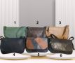 Дамска чанта с капак от естественаа к. в модерни цветове, снимка 1 - Чанти - 45744135