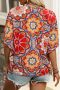 Дамска блуза с къси ръкави тип прилеп и флорален принт, снимка 3