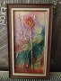 Авторска Картина Роза, 15x30 см (без рамката), Теника Смесена, Пластмасова рамка, Иван Тодоров, снимка 1