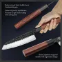 Кухненски нож HEZHEN Cuchillo Santoku de 7.3", снимка 7