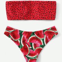 Бански Watermelon Red - XS S M L размери, снимка 7 - Бански костюми - 45477603