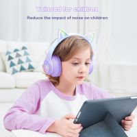 PHNIXGAM Bluetooth слушалки с котешки уши за деца, безжичен и кабелен режим с микрофон, RGB LED, снимка 2 - Слушалки и портативни колонки - 45437644